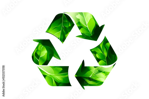 Green leaf recycle symbol eco friendly design