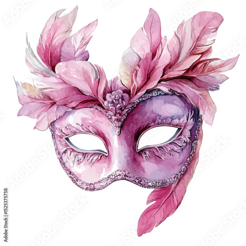 Fashion Mask, watercolor vector, high quality, isolated on a white background.