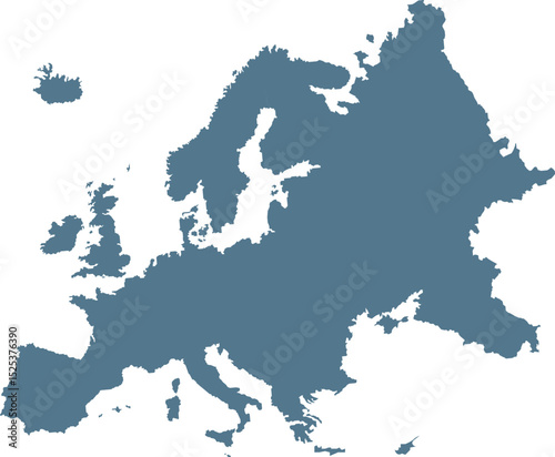 High quality map Europe with borders of the regions
