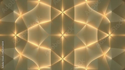 Golden Geometric Abstract Design