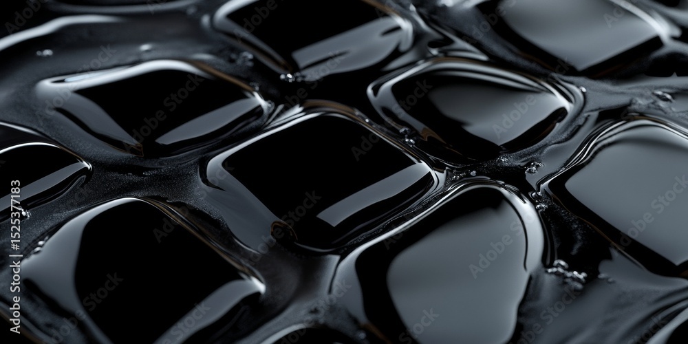 Obraz premium Abstract close-up of intertwining dark oils forming intricate patterns against a black backdrop.