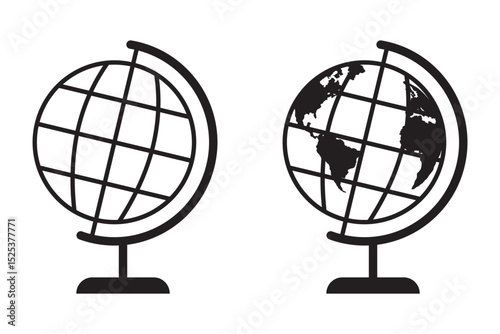 Globe stand line and glyph icon, school and education, globe vector icon, vector graphics, editable stroke outline sign, eps 10.