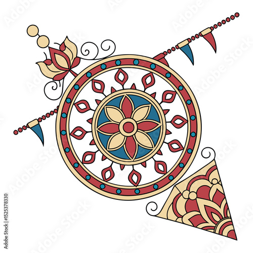 Intricate Circular Mandala Design with Geometric Patterns and Multiple Color Options