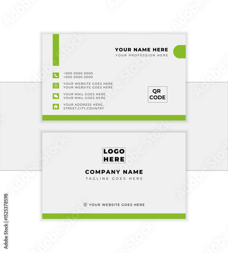 Modern business card template with editable vector. Flat design vector abstract creative - Vector 
