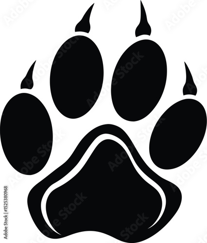 Dinosaur footprint icon, prehistoric track vector, fossil print silhouette, ancient reptile mark, paleontology graphic design








