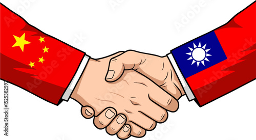 handshaking of china and taiwan for corporation or business