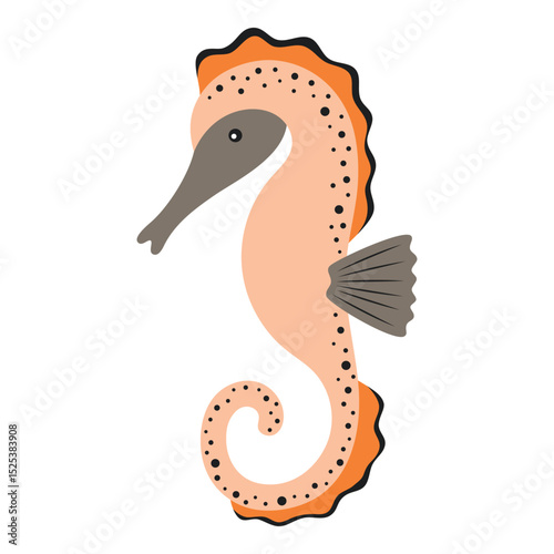cute seahorse, flat style