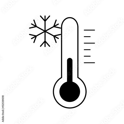  cold temperature icon white on background