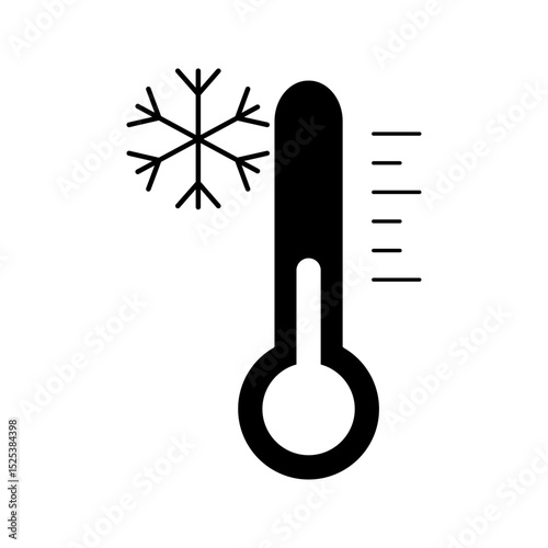 cold temperature icon white on background
