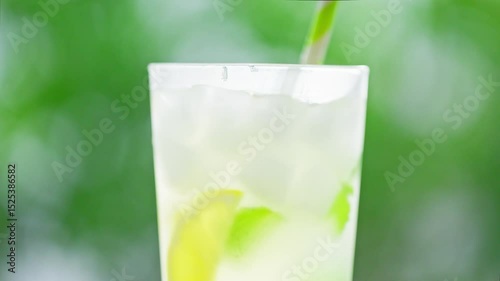 Refreshing Lemonade in a Glass with Citrus and Mint