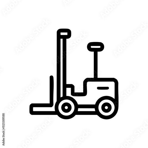 Minimal vector logo of a pallet jack for warehouse logistics.

