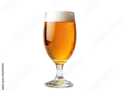 a glass of cold lager 