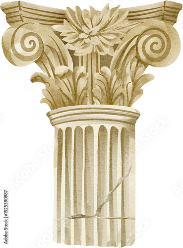 Fotografi watercolor corinthian capital