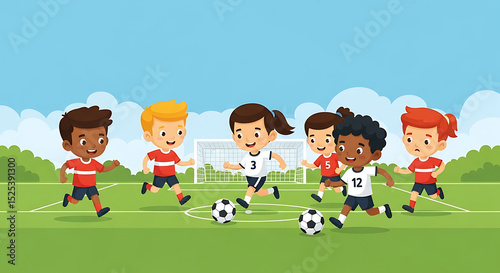 Kids Playing Soccer Fun, Teamwork, and Childhood Sports