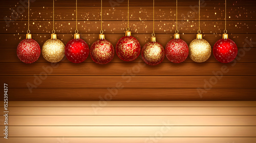 christmas decoration on wooden background