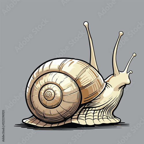 comic book style vector snail illustration