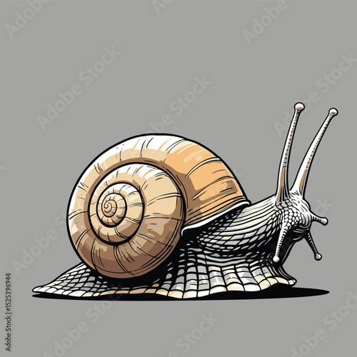 comic book style vector snail illustration