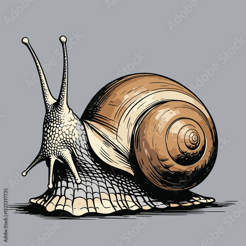 comic book style vector snail illustration