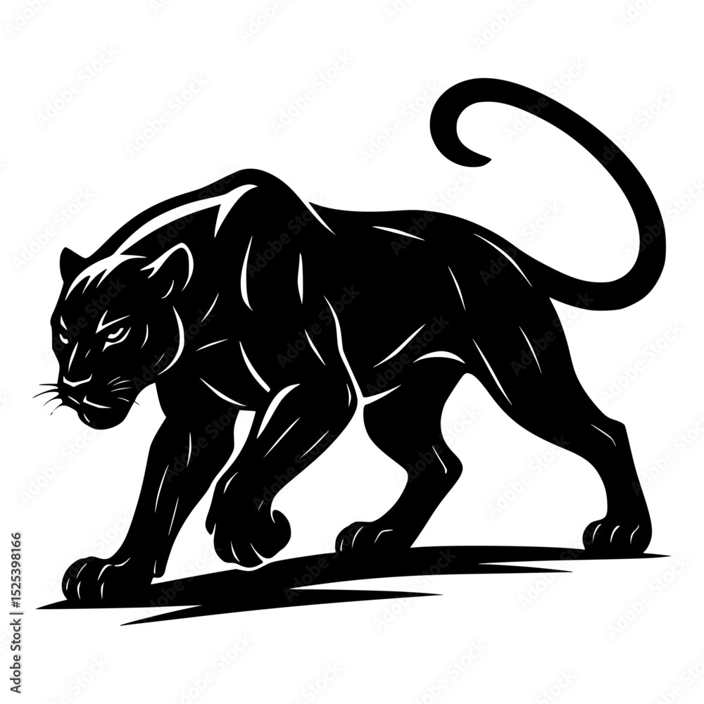Fototapeta premium Elegant black panther vector art