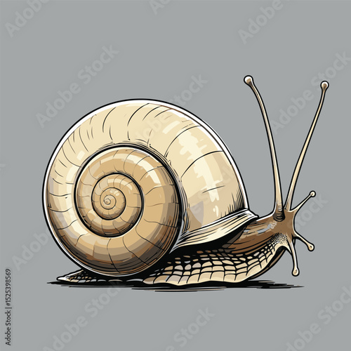 comic book style vector snail illustration