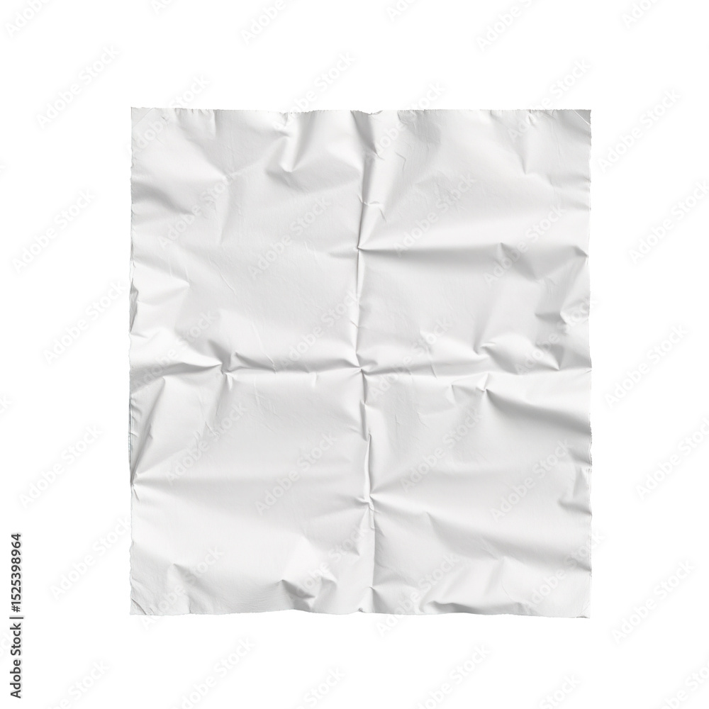Obraz premium Crumpled White Paper Texture Background for Artistic or Creative Use in Digital Designs and Print Projects