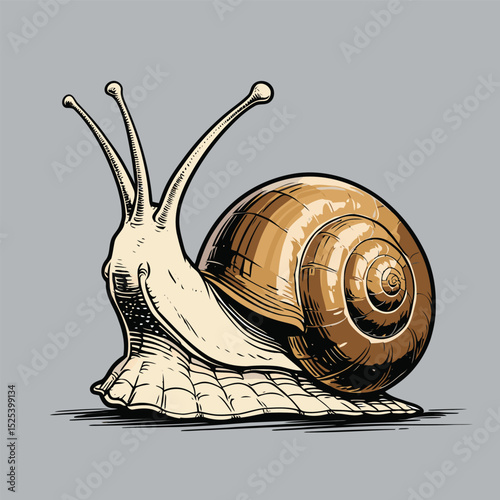 comic book style vector snail illustration