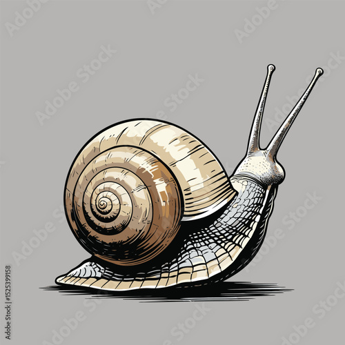 comic book style vector snail illustration