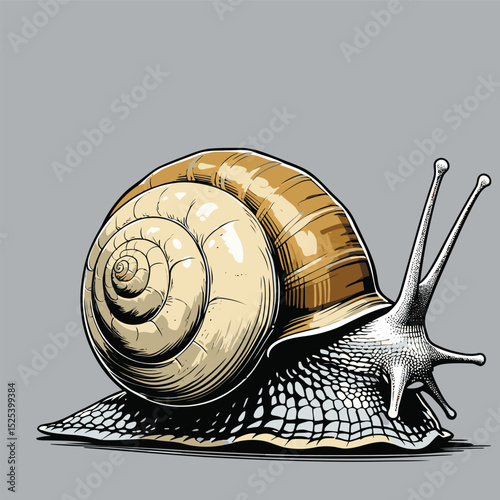 comic book style vector snail illustration