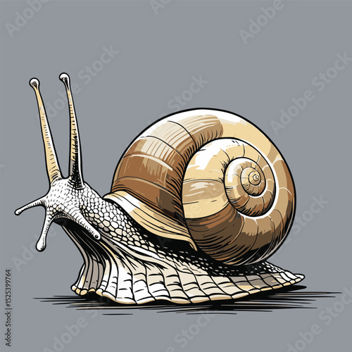 comic book style vector snail illustration