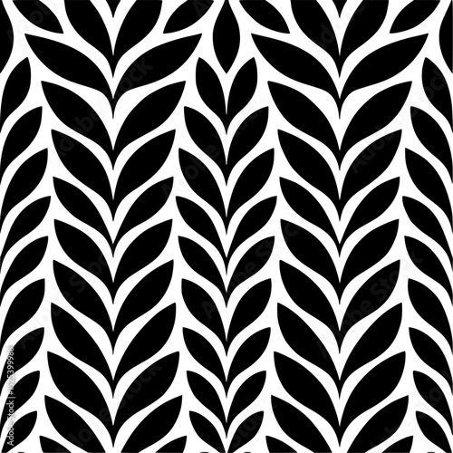 Geometric floral pattern, repeating leaf shapes, abstract botanical design