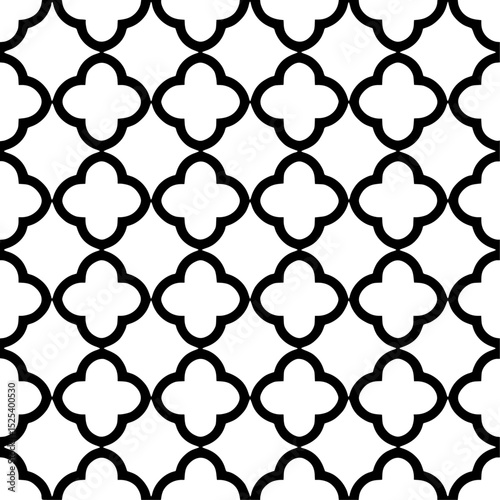 Geometric pattern, Moroccan tiles, black and white