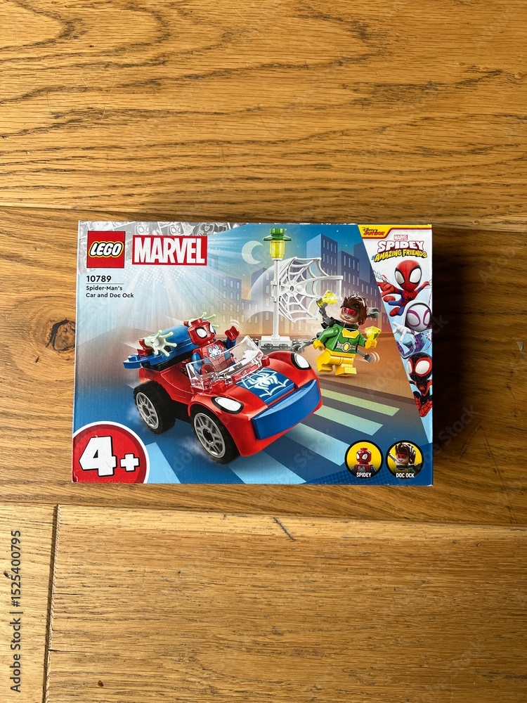 Naklejka premium Seattle, WA, USA June 7, 2025 Lego Spiderman