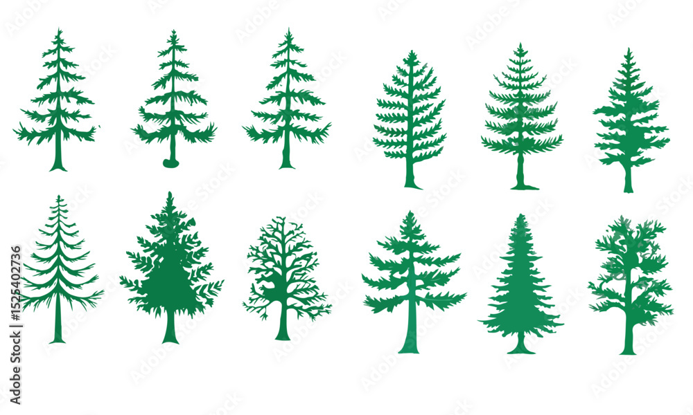 Obraz premium Vector silhouette of tree