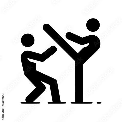 Martial arts pose icon vector 