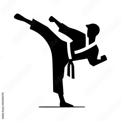 Martial arts pose icon vector 