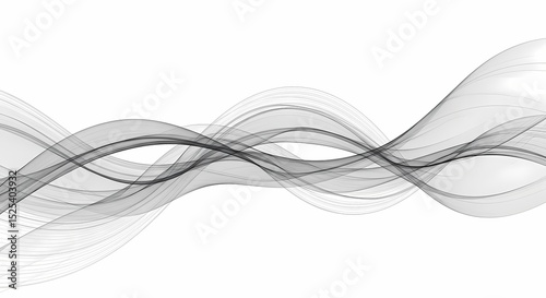 Wallpaper Mural Abstract Gray Wave Background Smooth, Flowing Lines and Curves Torontodigital.ca