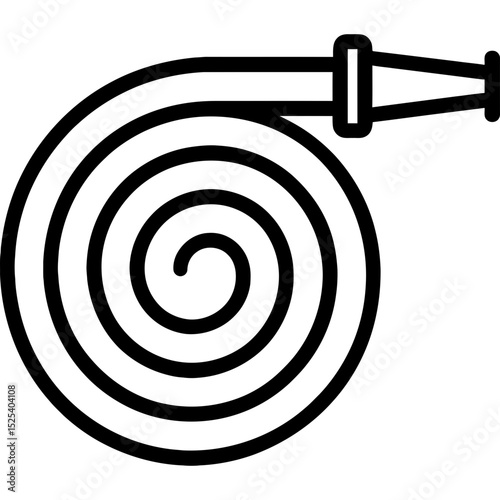 Minimalist fire hose icon design