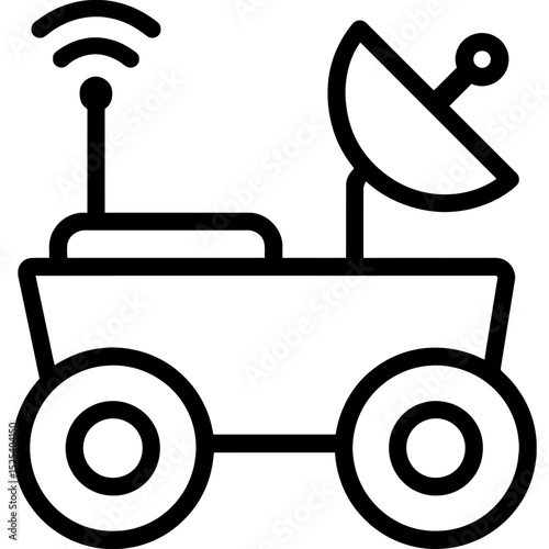 Minimalist lunar rover icon design