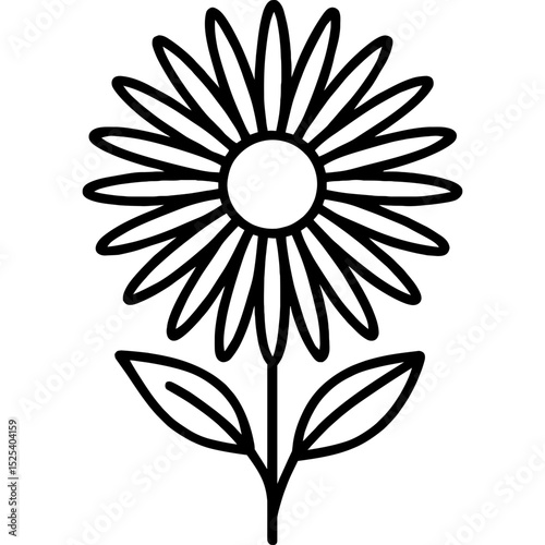 Minimal vector design of aster flower icon
