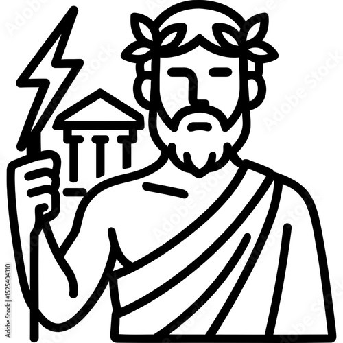 Roman god icon with lightning bolt