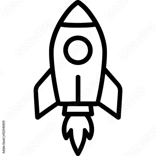 Minimal outline of a rocket ship icon
