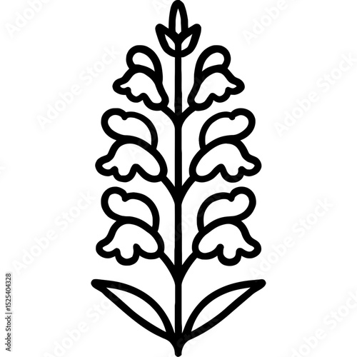Minimalist snapdragon outline icon