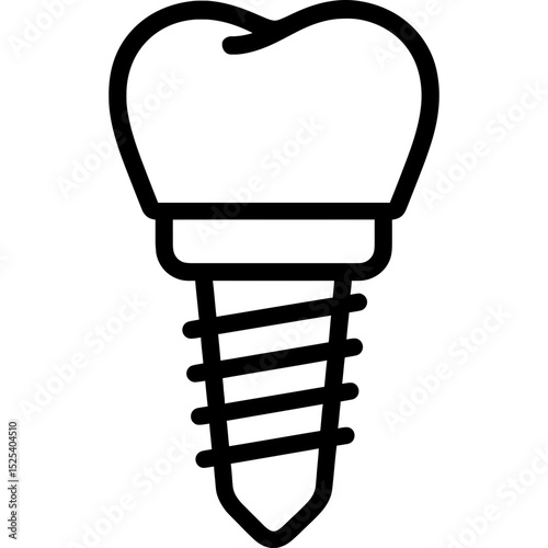 Clean graphic of dental implant icon