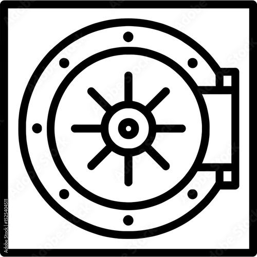 Clean bank vault door outline icon