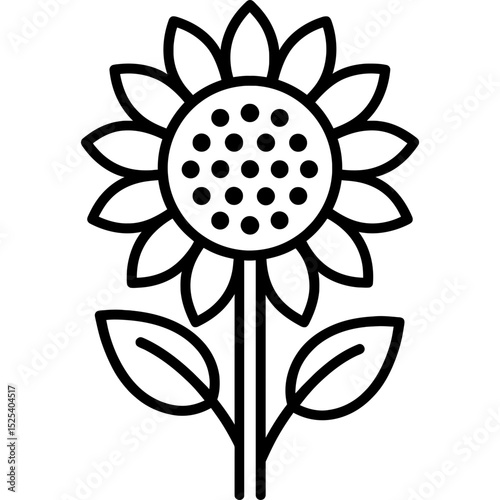 Clean sunflower icon with bold lines
