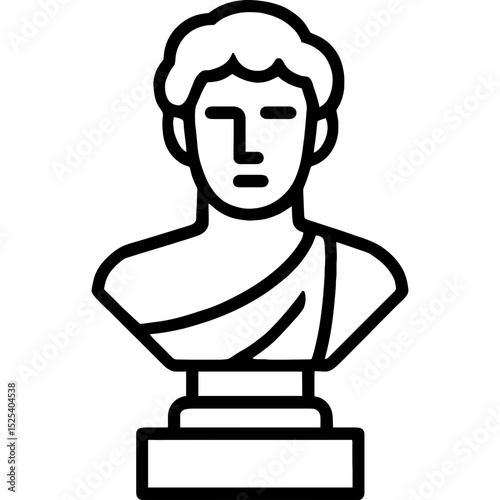 Clean vector design of Roman bust on pedestal