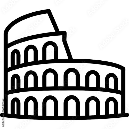 Minimalist colosseum outline icon