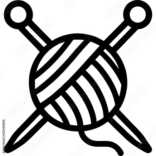 Crossed knitting needles vector