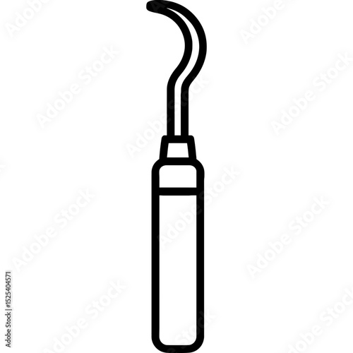 Minimalist dental probe icon design
