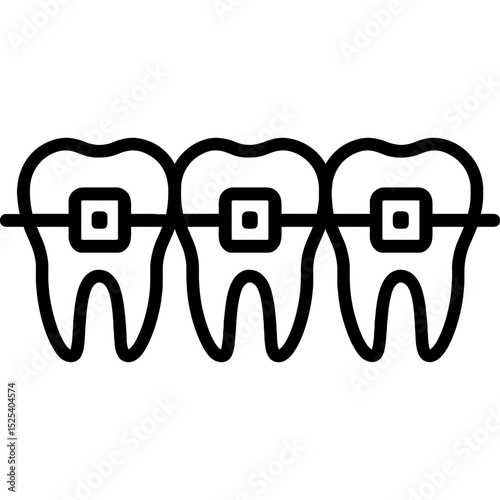 Clean vector design of dental braces icon
